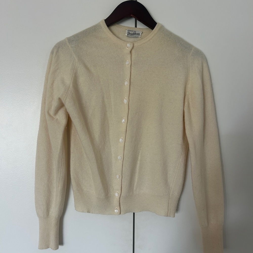 Classic 100% Cashmere Cream Cardigan